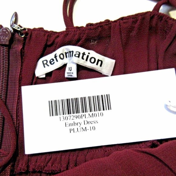 NWT Reformation Embry in Plum Tie Strap Georgette Midi Tank Dress 10 - Picture 4 of 6